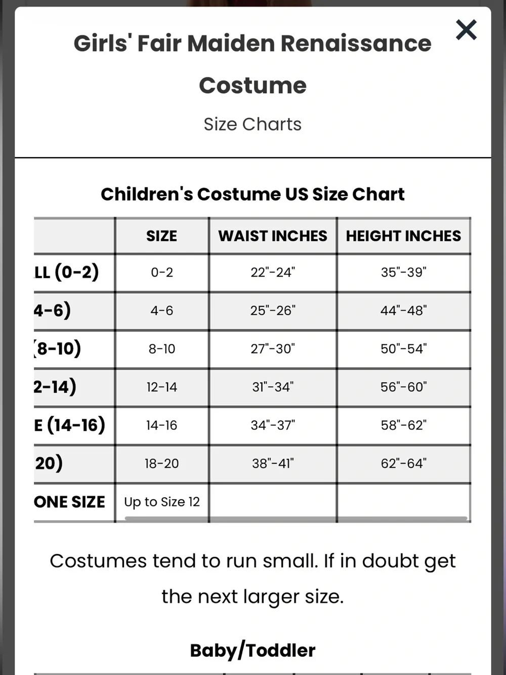 Charades Renaissance Girl Fair Maiden Costume Dress Headpiece Velvet Halloween M
